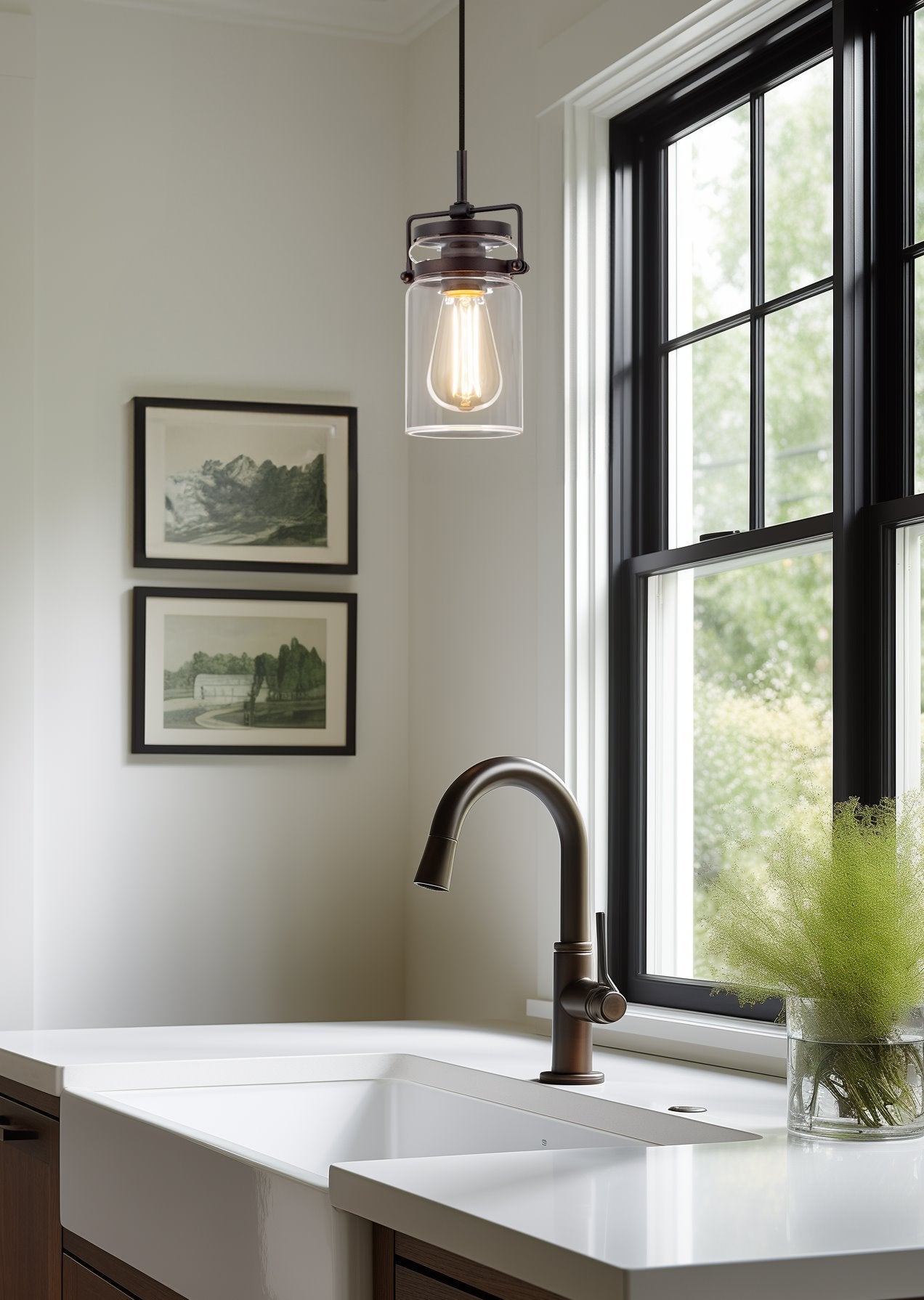 Wyer 8' Modern Industrial / Farmhouse Pendant Light