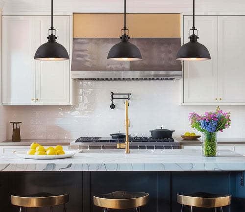 Belle 9' Contemporary Black Pendant Light