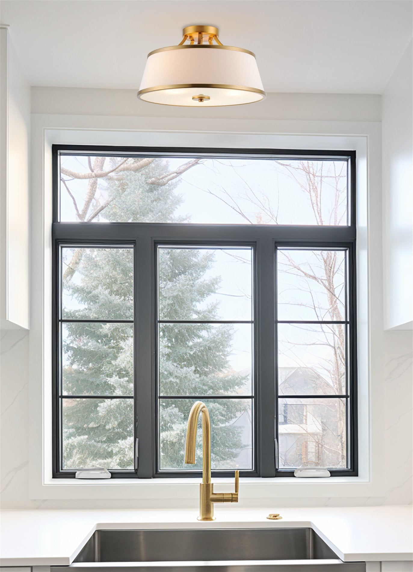 Zoey 18' Modern 3-Light Semi-Flush Mount Ceiling Light