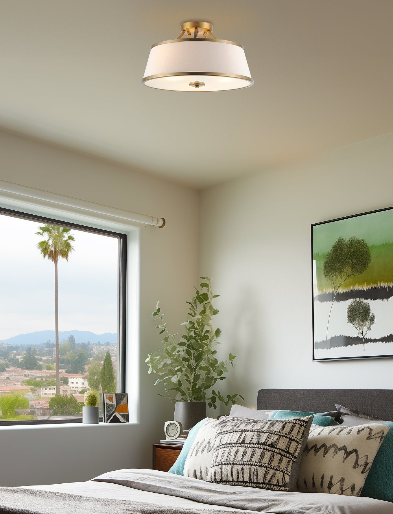 Zoey 18' Modern 3-Light Semi-Flush Mount Ceiling Light