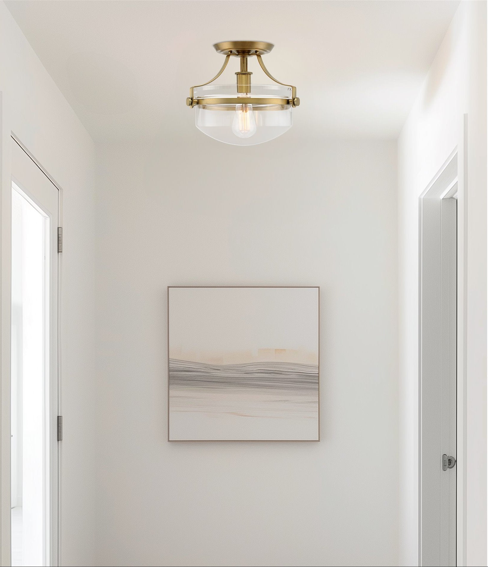 Zurich 12' Rustic Farmhouse Semi-Flush Mount Ceiling Light