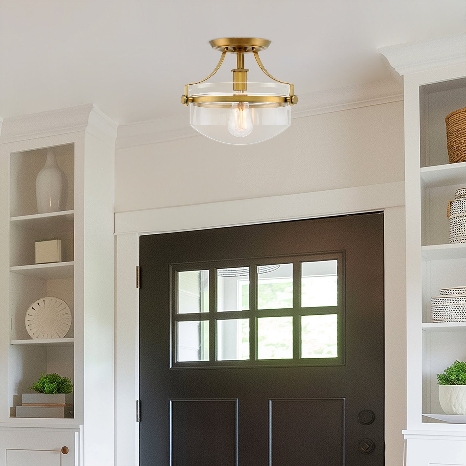 Zurich 12' Rustic Farmhouse Semi-Flush Mount Ceiling Light